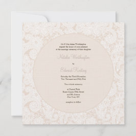Champagne Ivory Lace Convite de casamento Monogram