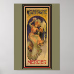 Champagne Mercier Art Nouveau Poster 13 x 19<br><div class="desc">Belo anúncio de safra para Champanhe Mercier. Poster medidas 13 x 19</div>
