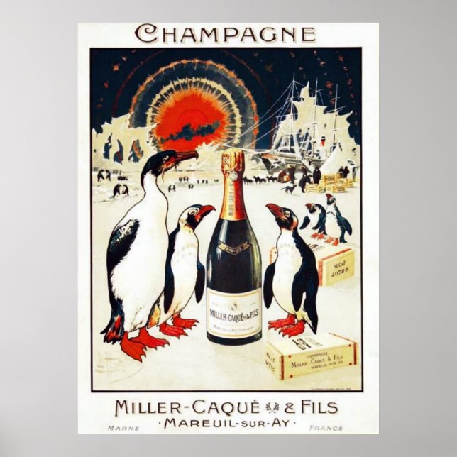 Champagne Miller-Cunidades e Filos Poster (Frente)