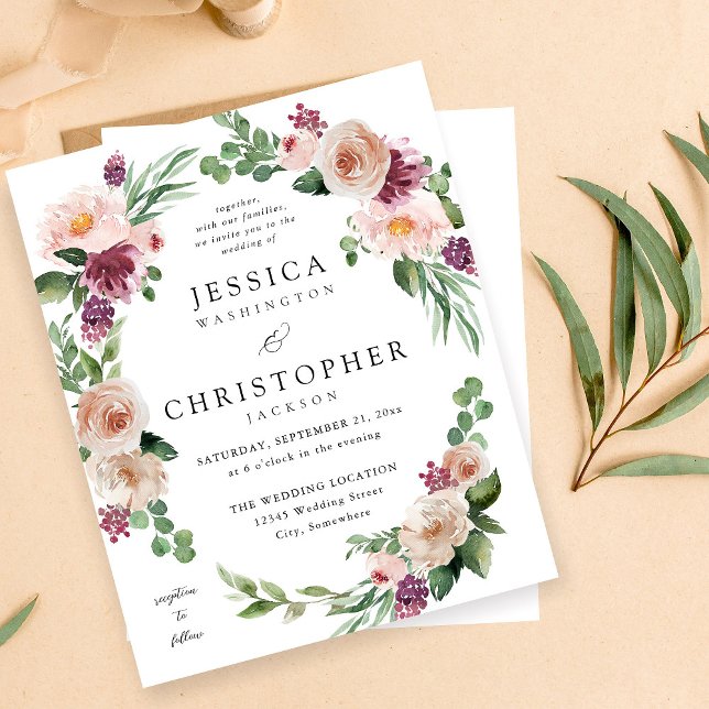 Champagne Orçamentário & Casamento Floral Rosa 2 (Criador carregado)