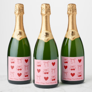 Champagne Rosa Arco Vermelho Cereja Doce Noiva