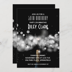 Champanhe 50º Convites de aniversário