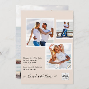 Champanhe Blush PHOTO Casamento Convite QR Código