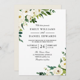 Champanhe Branco Flores Elegantes Convite Para Cas