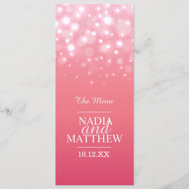 Champanhe cor-de-rosa, menu janto de quatro cursos (Frente)