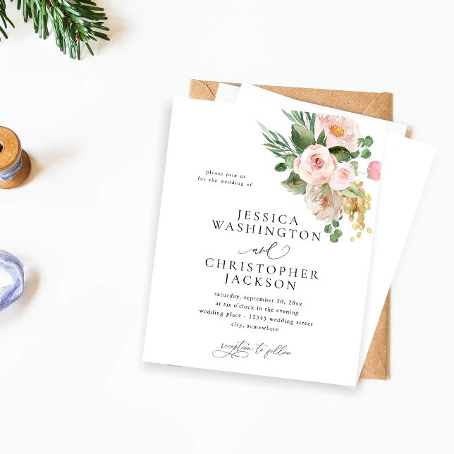 Champanhe de Orçamento e Casamento Floral Rosa (Criador carregado)