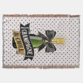 Champanhe e cobertor de derrame