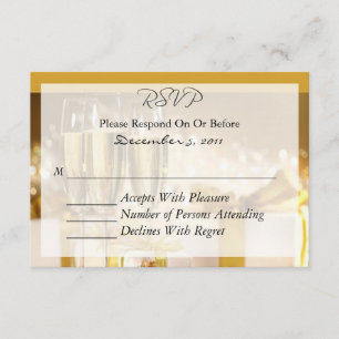 Champanhe e placa RSVP Dourada