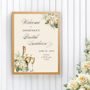 Champanhe e Rosas Bridal Luncheon Poster de Boas-v