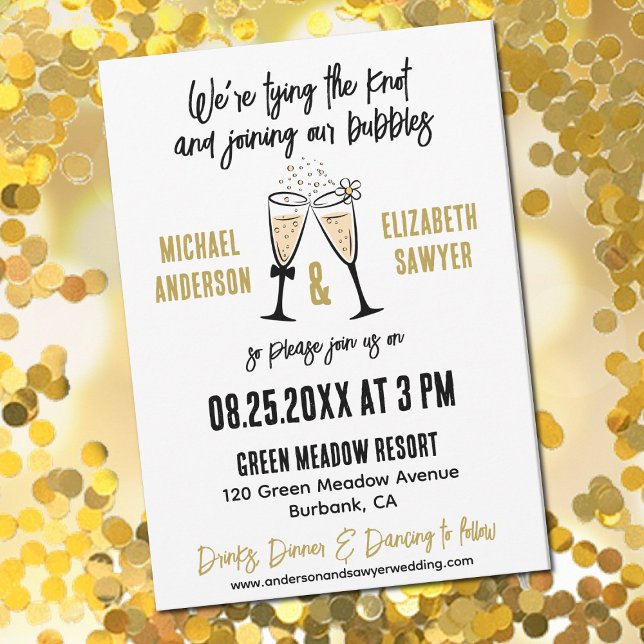Champanhe Engraçado Pensou Em Salvar O Cartão De D (Casual Champagne themed invitation)