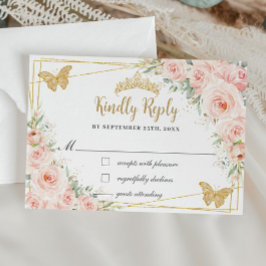 Champanhe Floral de Blush Quinceañera resposta à b