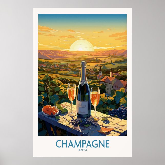 Champanhe França Wine Poster (Frente)