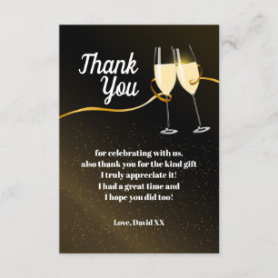 Champanhe, vinho, adulto, cartões de agradecimento