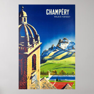 Champéry, Vancôver, Suisse, poster do esqui