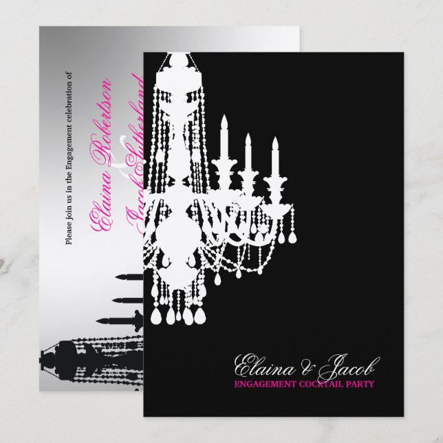 Chandelier De 311 Glitz - Convite Para Prata Metál (Frente/Verso)