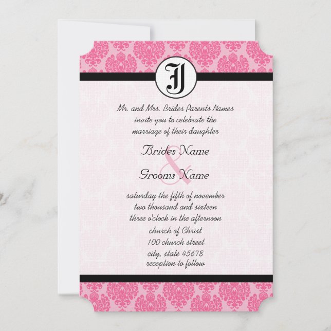 Chandelier rosa pálido com Convites de casamento d (Frente)