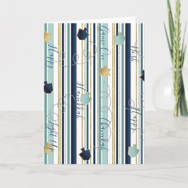 Chanucá - Cartões de Saudação Sonhos em Stripes (Frente)