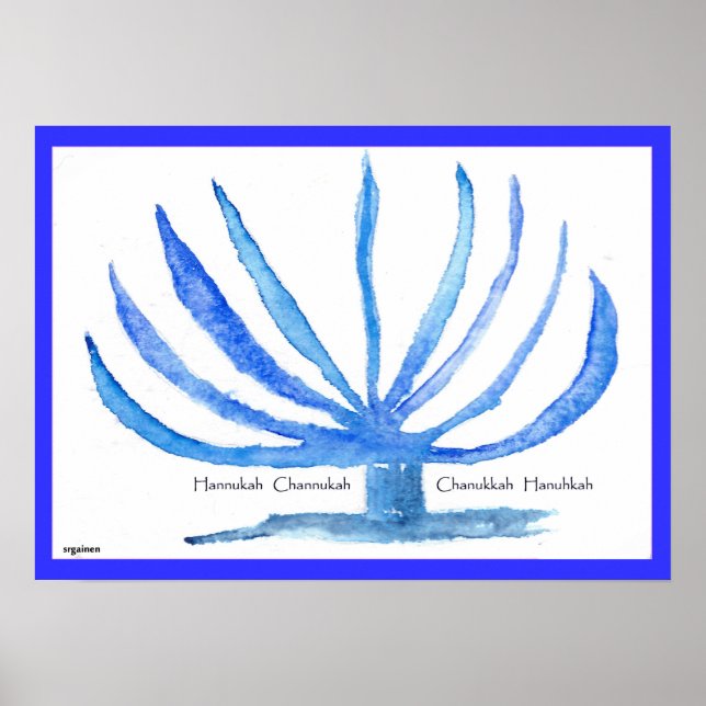 Chanukah Hannukah Hanukah Menorah Poster (Frente)
