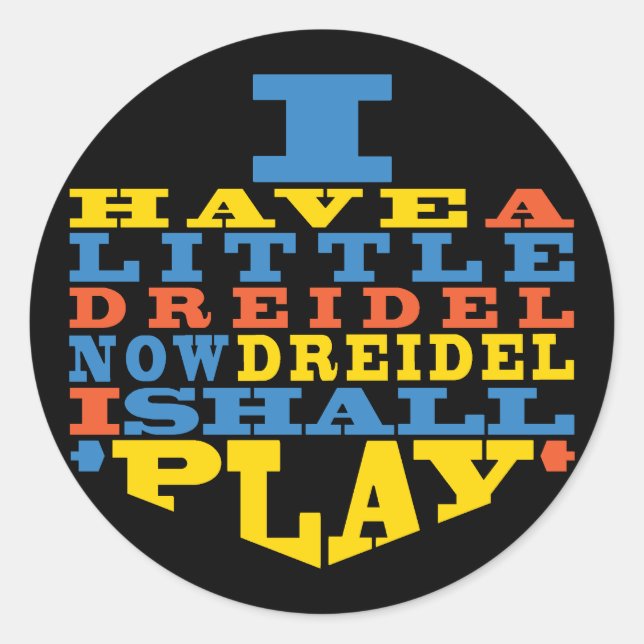 Chanukah/Hanukkah "Dreidel Play.." Autocolantes (Frente)