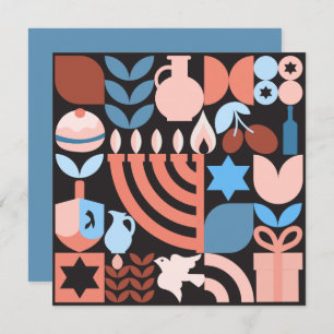 Chanukah Hanukkah Menorah Rosquinha Cartão de Estr