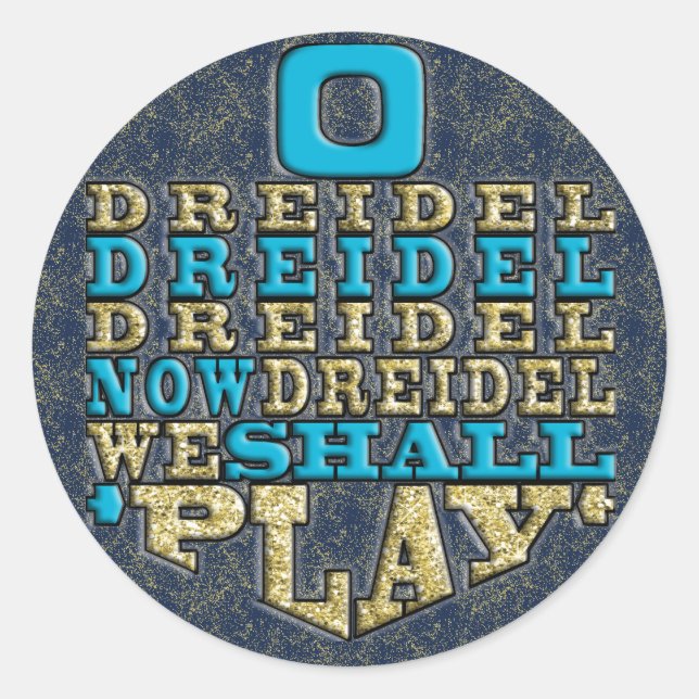 Chanukah "O Dreidel Dreidel..." Autocolantes (Frente)