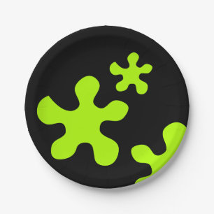 chapa de papel preto eslimoso verde, pratos