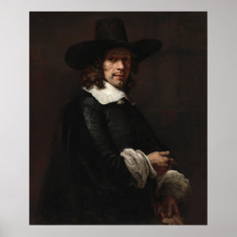 Chapéu alto e luvas - Poster Rembrandt de arte fin