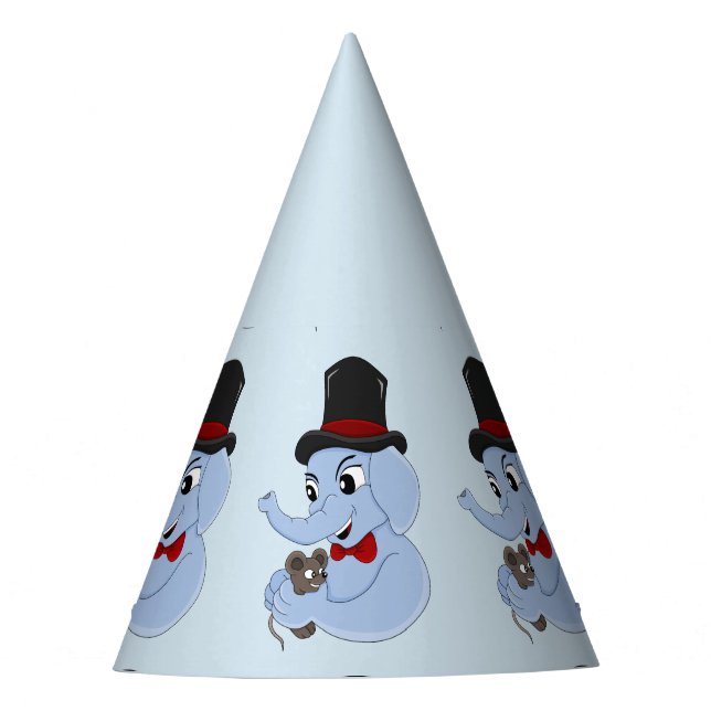 Chapéu da festa de desenho de elefante bonito (Frente)