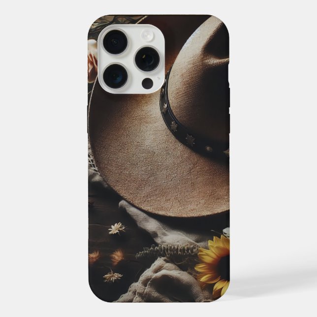 Chapéu de Cowboy Western com Flores (Verso)