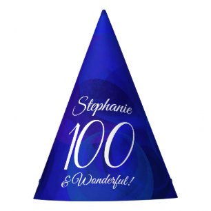 Chapéu De Festa 100 e Maravilhoso aniversário Real Azul