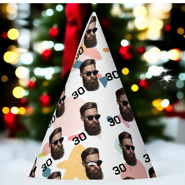 Chapéu De Festa 30 de 20 personalizado para a face 40º 50º anivers (Criador carregado)