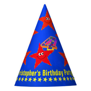 Chapéu De Festa 4o Estrelas do vermelho do aniversário