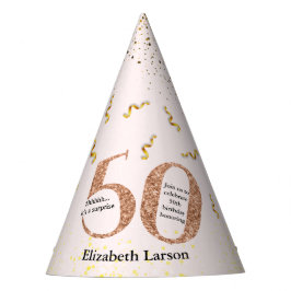 Chapéu De Festa 50.º Aniversário, moderna e minimalista, Faux Dour