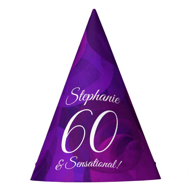 Chapéu De Festa 60 e Sensational Elegant Purple Birthday (Frente)