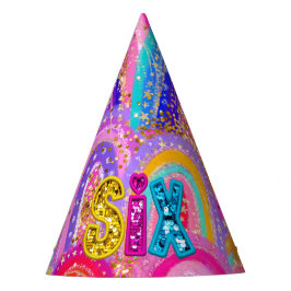 Chapéu De Festa 6 Rainbow Sequer Dourado brilhante Maximalista