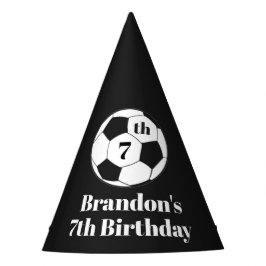 Chapéu De Festa 7th Birthday Soccer Football Black Boys Sport 
