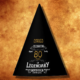 Chapéu De Festa 80 Birthday Legendday Black Dourado Retro