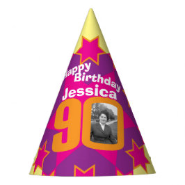 Chapéu De Festa 90 de aniversário nome personalizado de estrela de