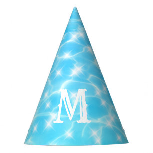 Chapéu De Festa A água agride textura da água monograma personaliz