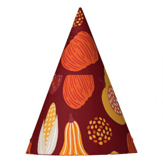 Chapéu De Festa Ação de Graças Pumpkin Brown Seamless Pattern.
