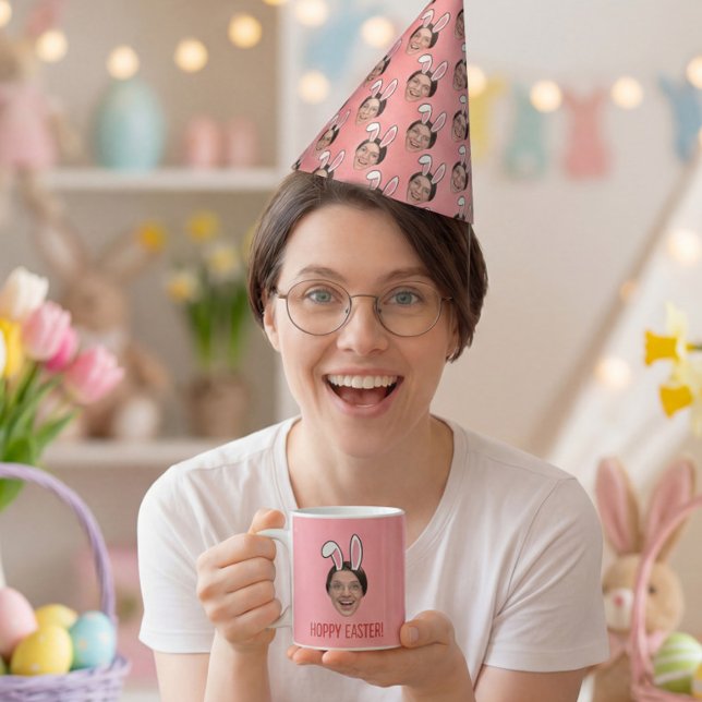 Chapéu De Festa Add Your Face Personalized Easter Bunny Ears Photo (Criador carregado)