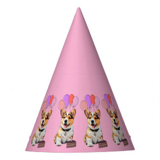 Chapéu De Festa Adorable Cute Must-Have Fun Pink Corgi Birthday 