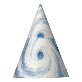 Chapéu De Festa Água Azul Aguarela Tempestade Redemoinho – Abstrat