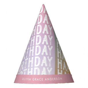 Chapéu De Festa Água de festa de aniversário rosa, rosa, pastel mo