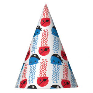 Chapéu De Festa Água-viva pirata, padrão de água-viva, animais mar
