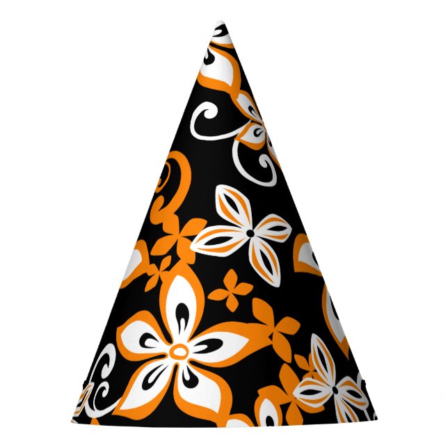 CHAPÉU DE FESTA ALOHA HAWAII (PRETO/LARANJA) (Frente)