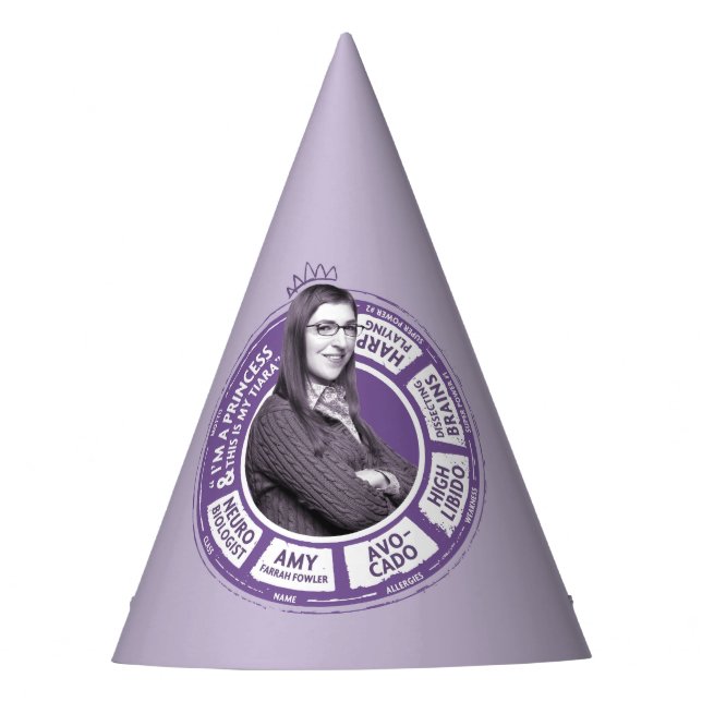 Chapéu De Festa Amy Farrah Fowler Info Graphic (Frente)