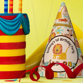 Chapéu De Festa Animais Selvagens Retro Selvagens Um Primeiro Aniv