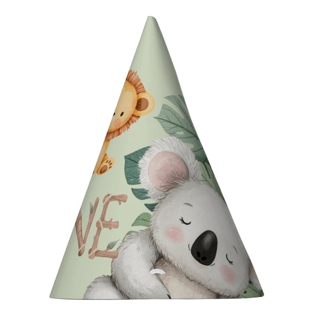 Chapéu De Festa Animais Selvagens Tropicais de Pastel, Uma Selva S (Direita)