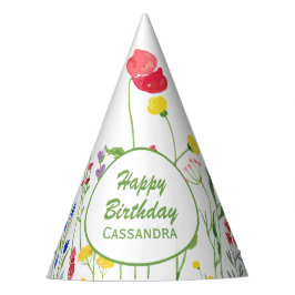 Chapéu De Festa Aniversário Botânico de Flor Selvagem de Água Eleg